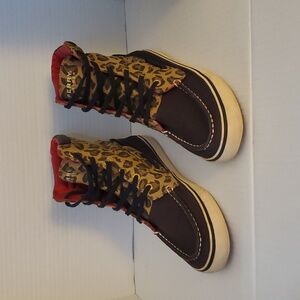 Sperry Top Sider Leopard Print Women's High-Top Sneakers Size 6M